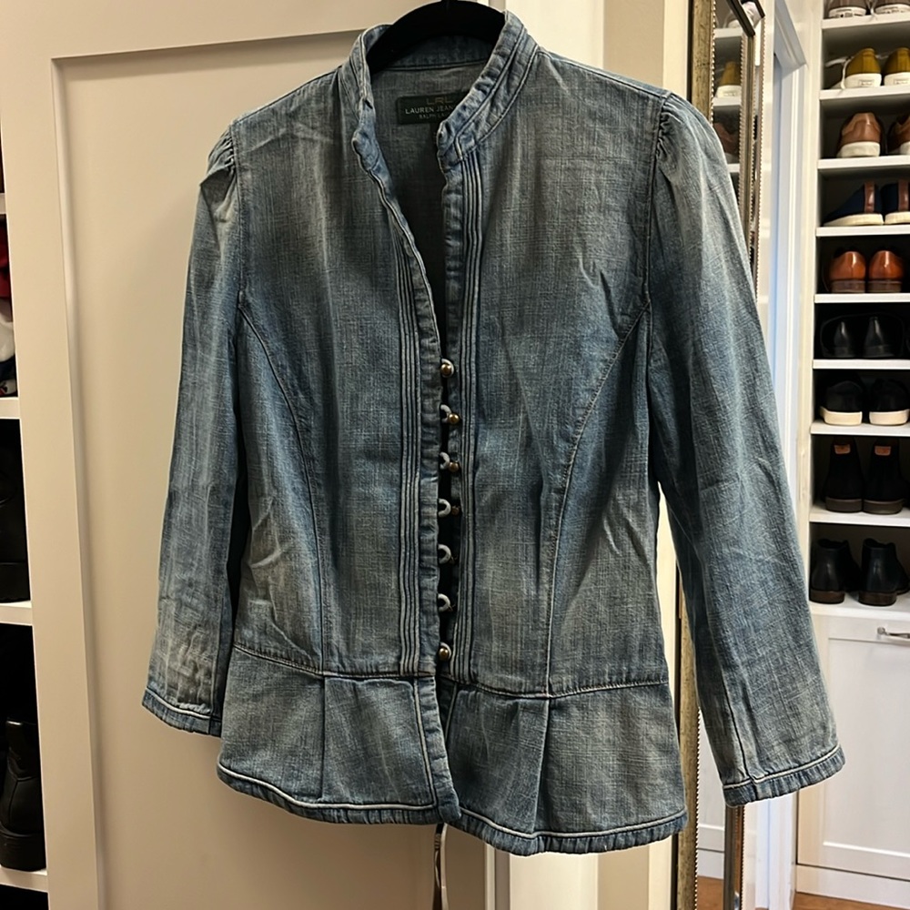 Lauren Jeans Co, Size 2, Jean Peplum Jacket, excellent condition.